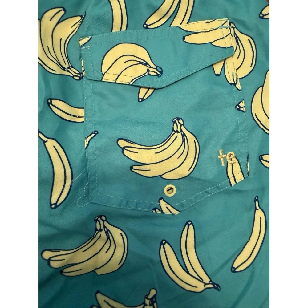 Tipsy Elves, Men's Board Short Swim Trunks, Mesh Line, Banana Theme Size XXL NWT